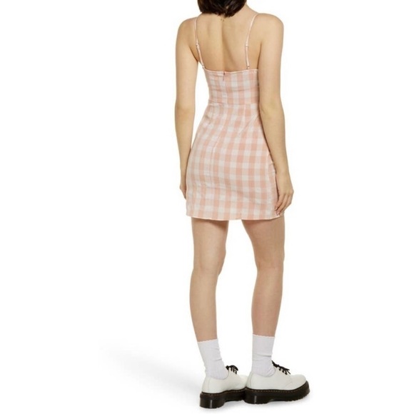 Nordstrom BP Mini Dress in Coral White Gingham - Picture 2 of 9